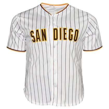 Fernando Tatis Jr Signed San Diego White Pinstripe Slam Diego Baseball Jersey (JSA)