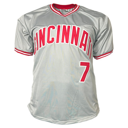 Mariano Duncan Signed 1990 WS Champs Inscription Cincinnati Grey Baseball Jersey (JSA)