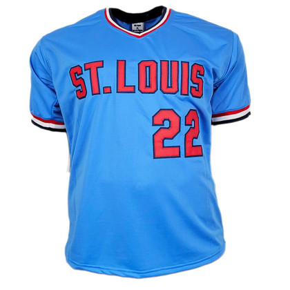 Jack Clark Signed The Ripper Inscription St. Louis Light Blue Baseball Jersey (JSA)