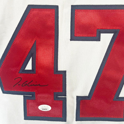 Tom Glavine Signed Atlanta White Baseball Jersey Black Ink (JSA)