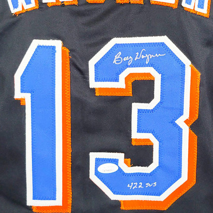Billy Wagner Signed 422 SVS Inscription New York Black Baseball Jersey (JSA)