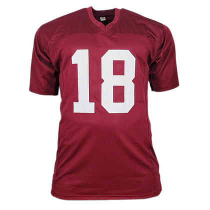 Jason White Signed 03 Heisman Inscription Oklahoma College Red Football Jersey (JSA)