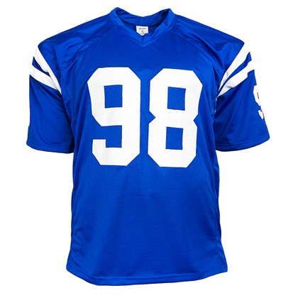 Robert Mathis Signed Indianapolis Pro Blue Football Jersey (JSA)