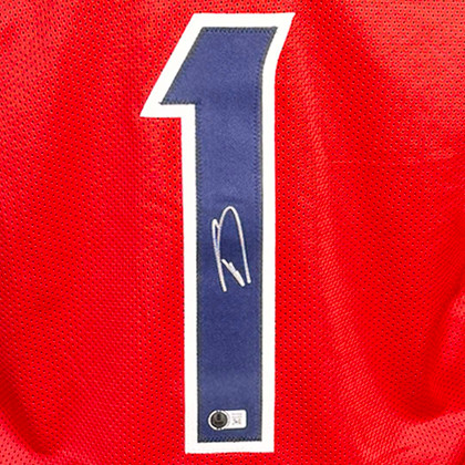 Stefon Diggs Signed Houston Alternate Red Football Jersey (Beckett)