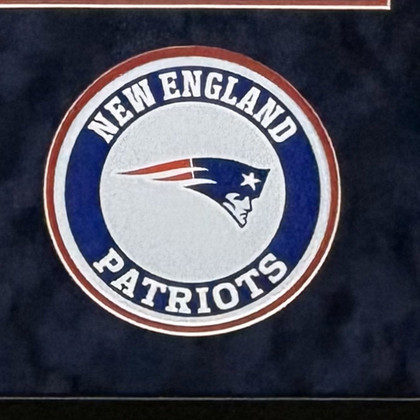 Tedy Bruschi Signed New England Blue Custom Suede Matte Framed Football Jersey (JSA)