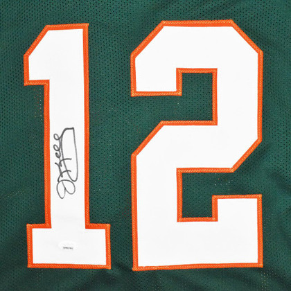 Jim Kelly Signed Miami College Green Football Jersey (JSA)