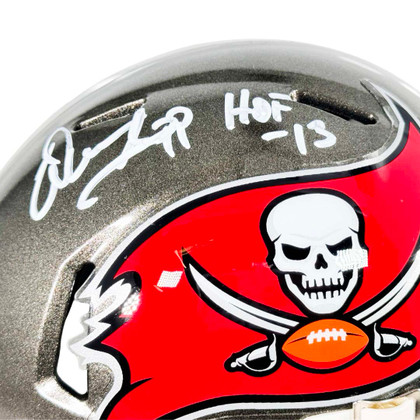 Warren Sapp Signed White Ink Tampa Bay Buccaneers Speed Mini Football Helmet (Beckett)