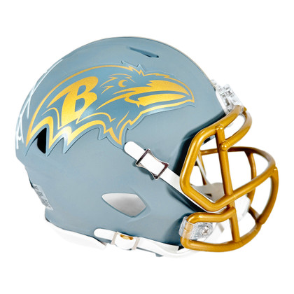 Ray Lewis Signed Baltimore Ravens Slate Alternate Speed Mini Football Helmet (Beckett)