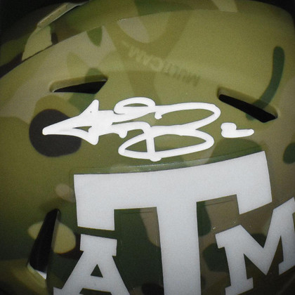 Johnny Manziel Signed Texas A&M Aggies Speed Mini Replica Camo Football Helmet (JSA)