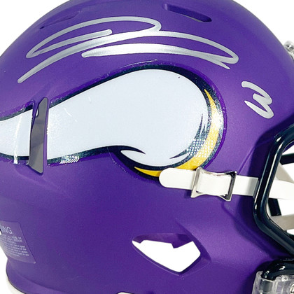 Jordan Addison Signed Minnesota Vikings Speed Mini Football Helmet (Beckett)