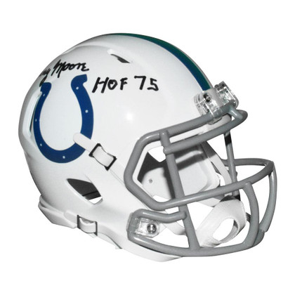 Lenny Moore Signed HOF 75 Inscription Indianapolis Colts Speed Mini Football Helmet (JSA)
