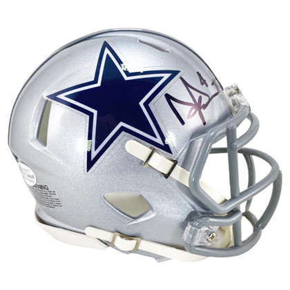 Dak Prescott Signed Dallas Cowboys Speed Mini Football Helmet (Beckett)