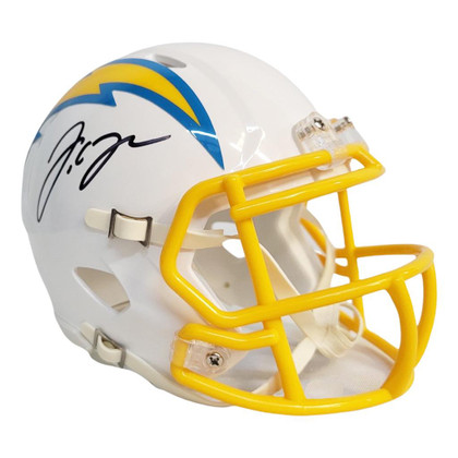 JC jackson Signed Los angeles Chargers Speed Mini Replica Football Helmet (JSA)