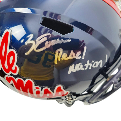Zach Evans Signed Rebel Nation! Inscription Ole Miss Rebels Speed Full-Size Replica Football Helmet (JSA)