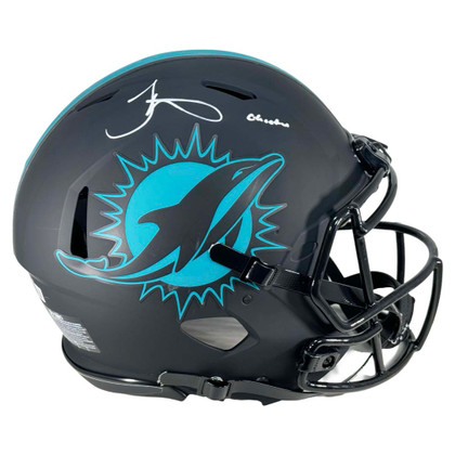 Tyreek Hill Signed Cheetah Inscription Miami Dolphins Authentic Eclipse Speed Full-Size Football Helmet (Beckett)