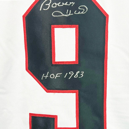 Bobby Hull Signed HOF 1983 Inscription Chicago White Hockey Jersey (JSA)