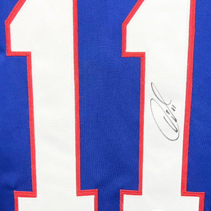 Owen Nolan Signed Quebec Blue Hockey Jersey (JSA)