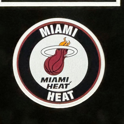 Shaquille O'Neal Signed Miami Black Custom Suede Matte Framed Jersey (Beckett)