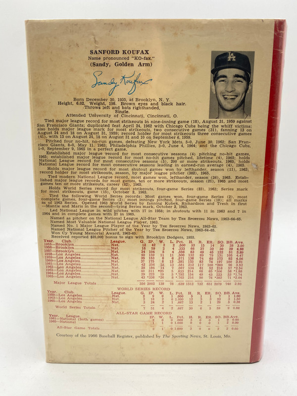 1966 Baseball Register Sandy Koufax