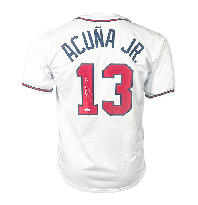 Braves Ronald Acuña Jr. Authentic Signed White Majestic Cool Base