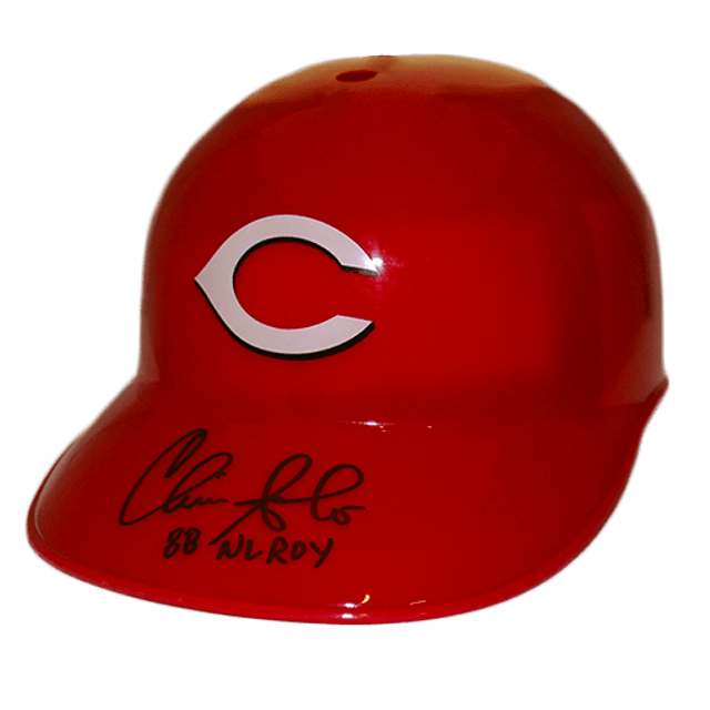 Chris Sabo Cincinnati Reds Autographed Baseball souvenir Helmet (JSA) 88 ROY Inscription Included