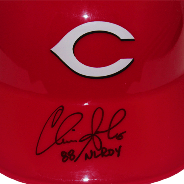 Chris Sabo Cincinnati Reds Autographed Baseball souvenir Helmet (JSA) 88 ROY Inscription Included