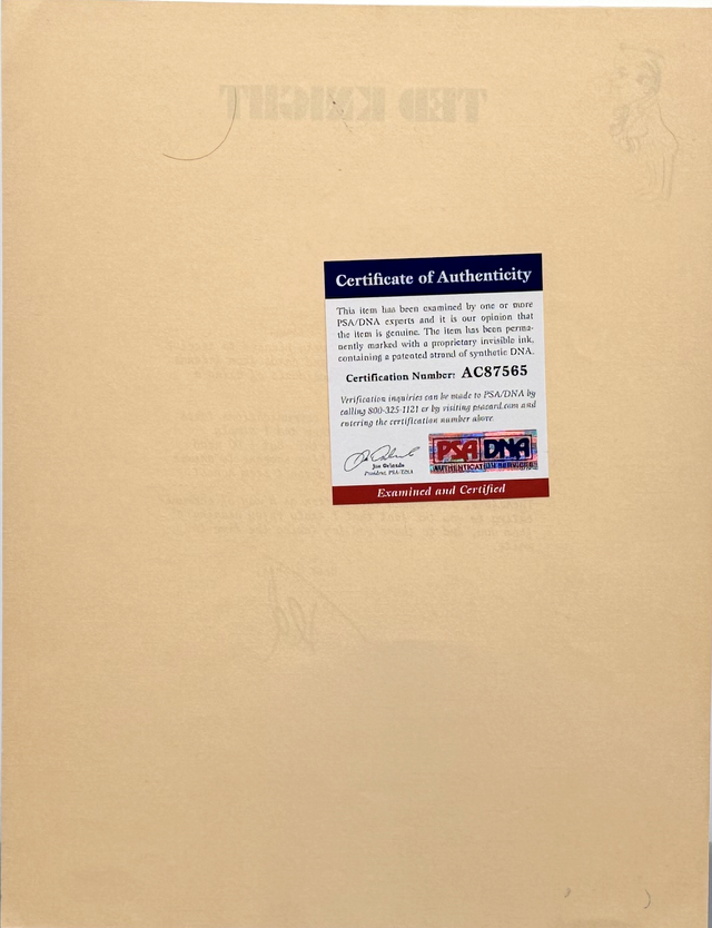 Ted Knight Signed Letter