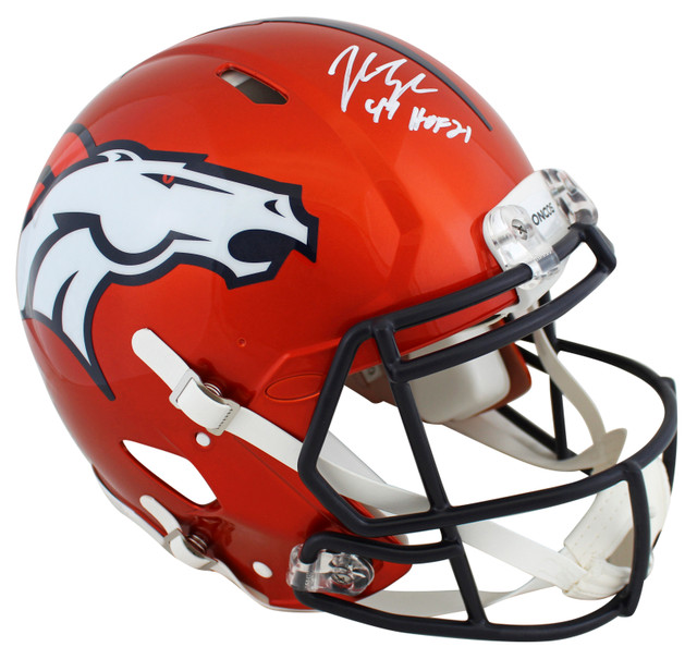 denver broncos leather football helmet Alternate RAVE Revolution Speed Mini The SpeedFlex helmet has quickly become the most popular helmet of choice by top NFL players Denver Broncos Color Rush Navy