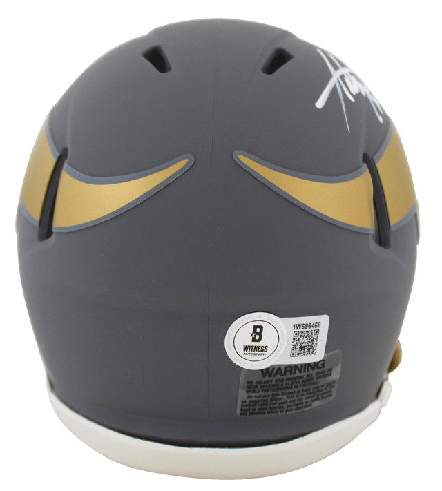 Vikings Randy Moss Authentic Signed Slate Speed Mini Helmet BAS