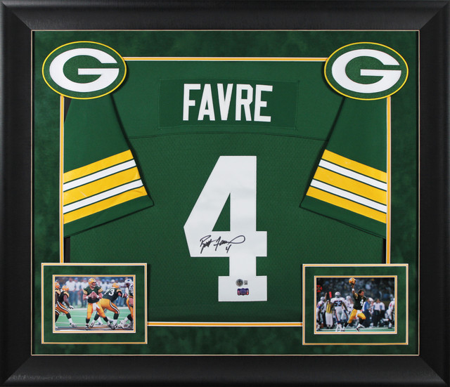 ドリュー・ホリデー 直筆サインユニフォームPSA証明「Bleed Green」 Brett Favre Authentic Signed Green Pro Style Framed Jersey BAS