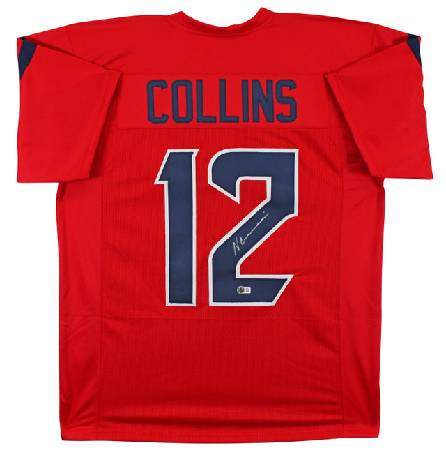 Nico Collins Authentic Signed Red Pro Style Framed Jersey BAS