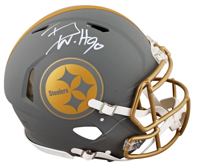 Steelers T.J. Watt Signed Slate Full Size Speed Proline Helmet BAS