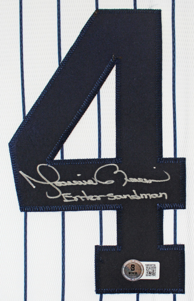 Yankees Aaron Hicks Authentic Signed White Pinstripe Majestic