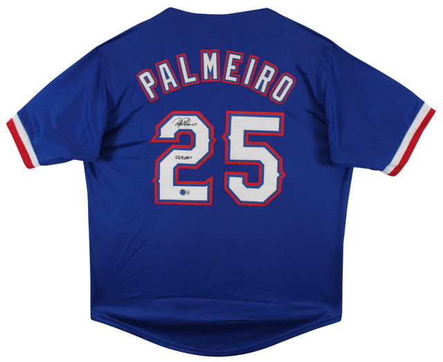 Rafael Palmeiro "569 HR's" Authentic Signed Blue Pro Style Jersey BAS Witnessed Rafael Palmeiro "569 HR's" Authentic Signed Blue Pro Style Jersey BAS Witnessed