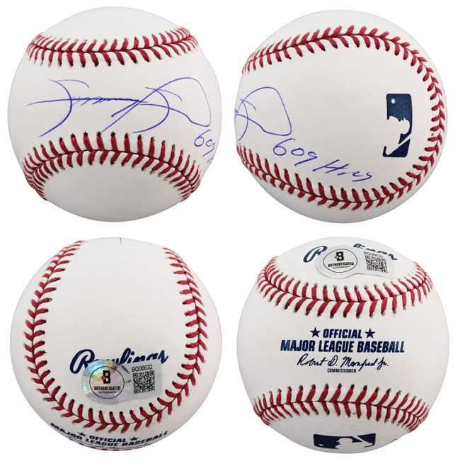 Cubs Sammy Sosa "609 HRS" Authentic Signed OML Baseball Autographed BAS