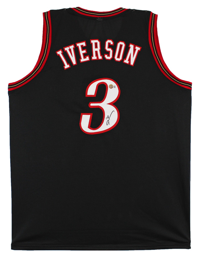 Allen Iverson Authentic Signed Black Pro Style Jersey Autographed BAS