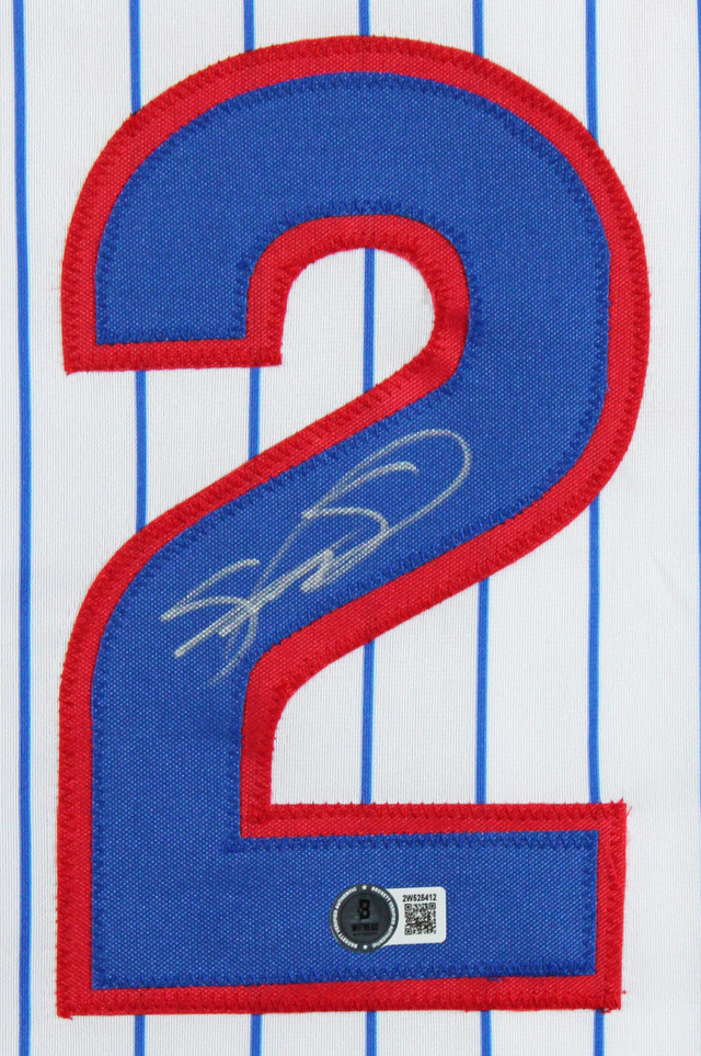 Sammy Sosa Authentic Signed White Pinstripe Pro Style Framed Jersey BAS Witness