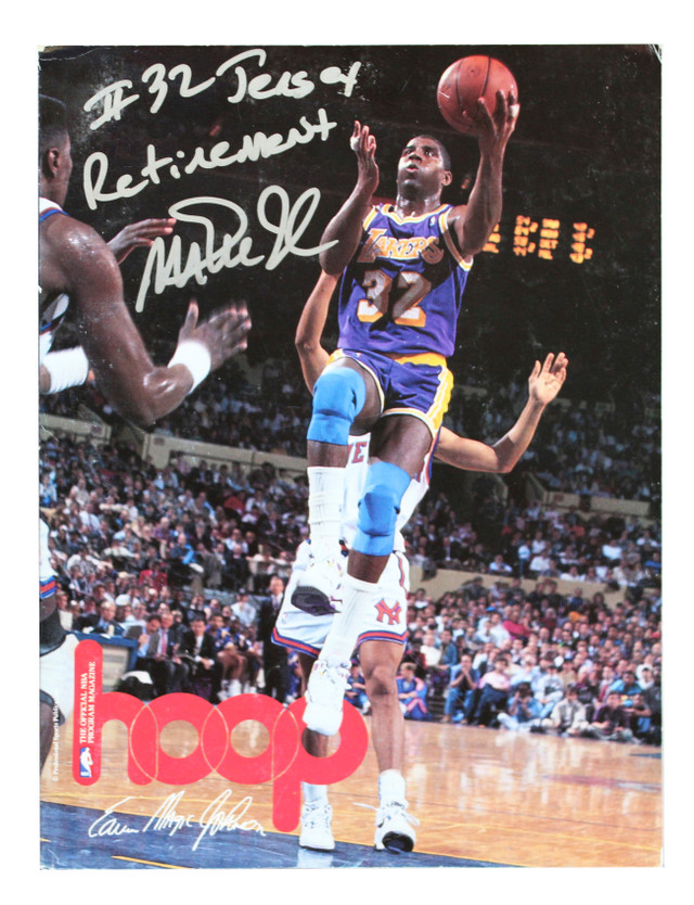 Lakers Shaquille O'Neal Signed 16x20 Vertical Dunk Photo Purple