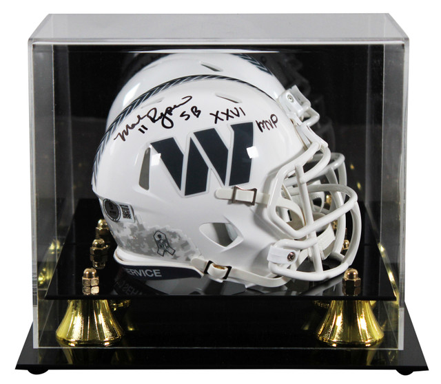 Commanders Mark Rypien "SB MVP" Signed STS III Speed Mini Helmet w/ Case BAS Wit