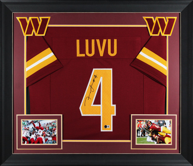 Frankie Luvu Authentic Signed Maroon Pro Style Framed Jersey BAS Witnessed
