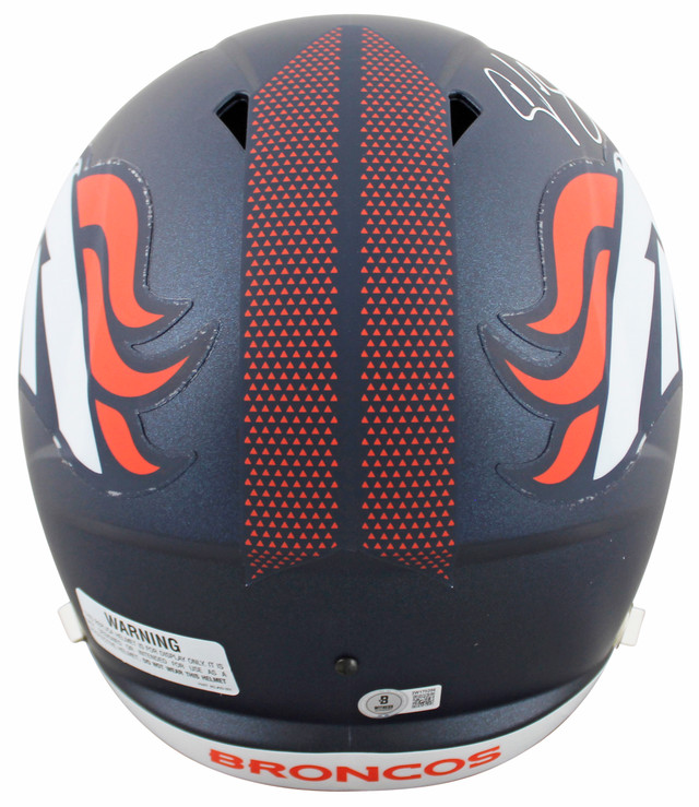 Broncos Champ Bailey Signed Full Size Speed Rep Helmet w/ White Sig BAS Witness Broncos Champ Bailey Signed Full Size Speed Rep Helmet w/ White Sig BAS Witness