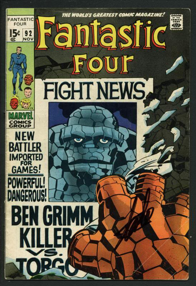 Stan Lee Signed Fantastic Four #92 Comic Book Ben Grimm Killer PSA/DNA #W18830 Stan Lee Signed Fantastic Four #92 Comic Book Ben Grimm Killer PSA/DNA #W18830