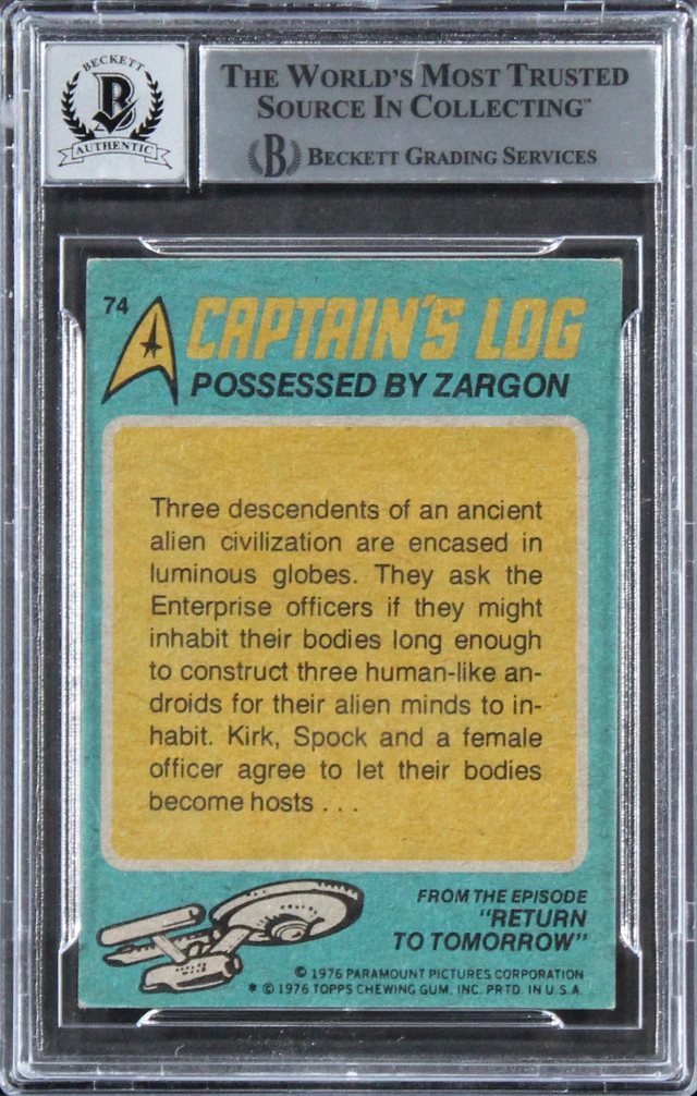 William Shatner Star Trek Signed 1976 Topps Star Trek #76 Card