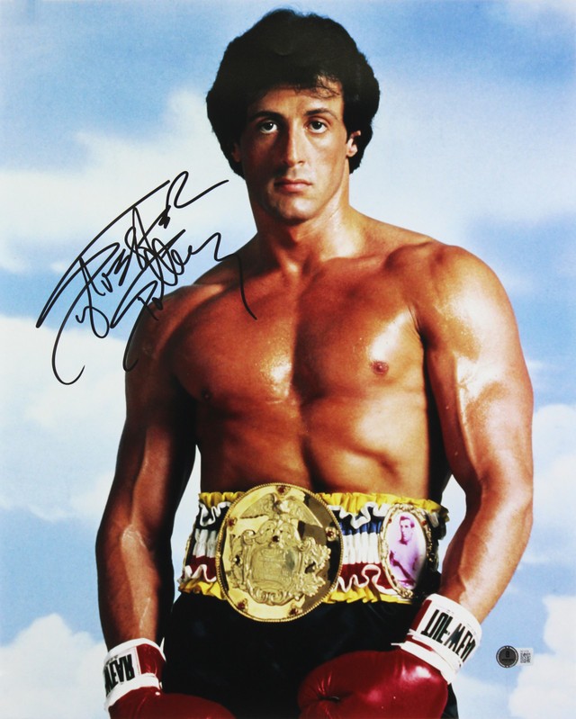 Sylvester Stallone Rocky Authentic Signed 16x20 Vertical Sky Photo