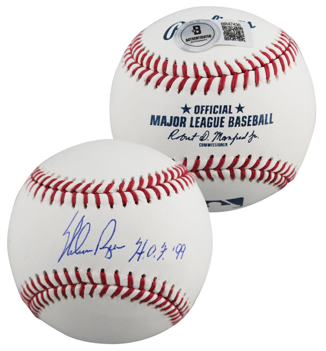 Rangers Nolan Ryan "HOF 99" Authentic Signed Robert Manfred Oml Baseball BAS Rangers Nolan Ryan "HOF 99" Authentic Signed Robert Manfred Oml Baseball BAS