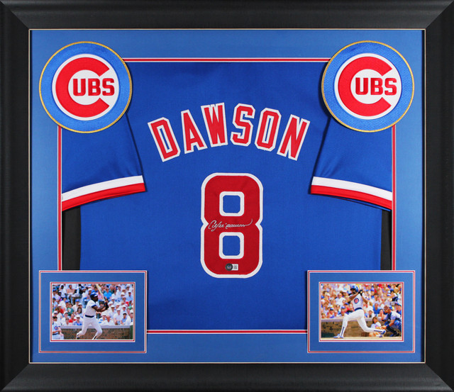Andre Dawson Authentic Signed Blue Pro Style Framed Jersey BAS Witnessed