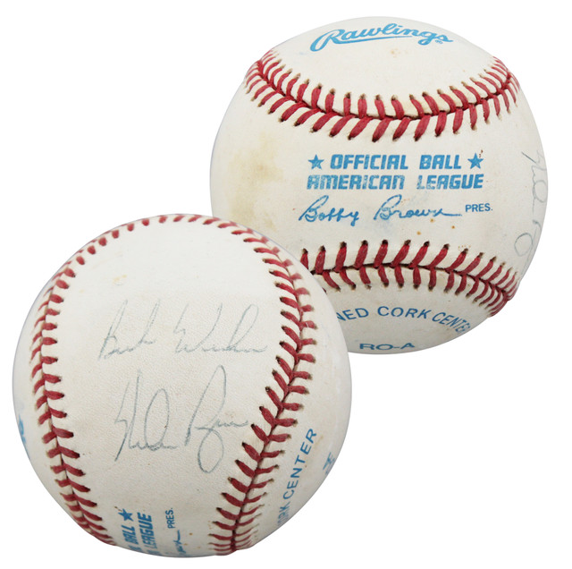 Rangers Nolan Ryan "Best Wishes" Authentic Signed OAL Baseball BAS #BU64228 Rangers Nolan Ryan "Best Wishes" Authentic Signed OAL Baseball BAS #BU64228