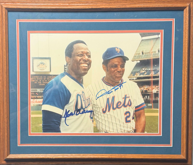 Hank Aaron and Willie Mays Signed and Framed Photo Hank Aaron and Willie Mays Signed and Framed Photo