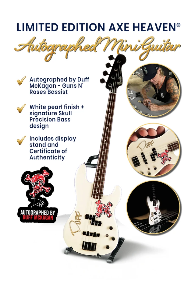 Guns N' Roses Mini Guitar - Duff McKagan (Signed Mini Guitar)