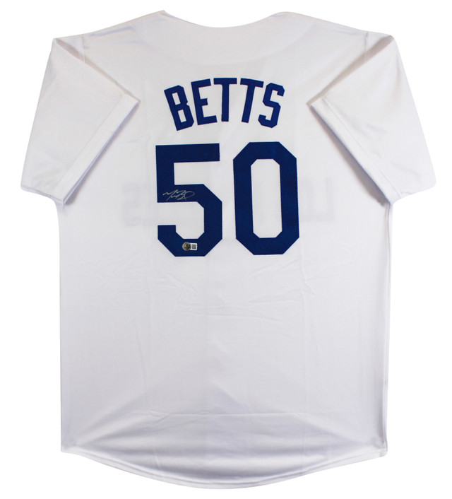 Dodgers Mookie Betts Authentic Signed White Majestic Cool Base